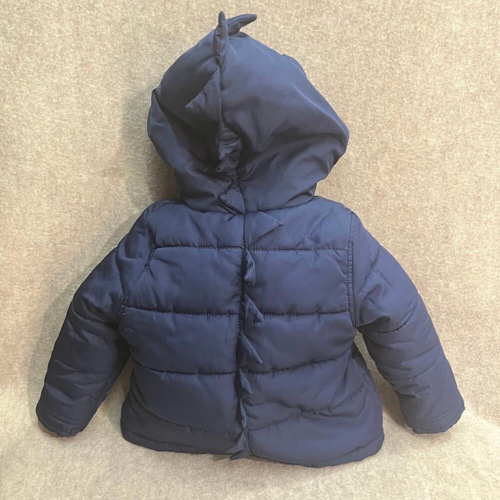 Carter's Kids Blue Dino Winter Coat Dinosaur Snow Jacket Size 24mo - Picture 4 of 10